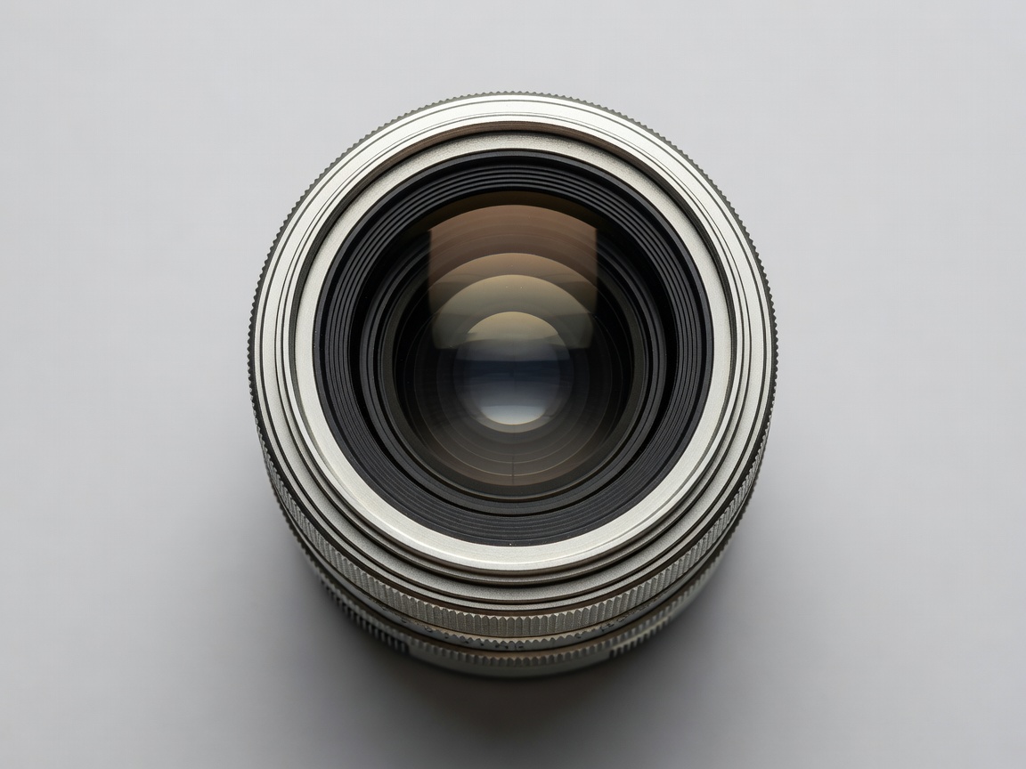 Top-down view of a mechanical 35mm film camera lens